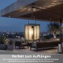 Solar Laterne LED Gartenleuchte Outdoor Tischleuchte warmweiß Dämmerungssensor IP44 wetterfest Metall Echtglas Balkon Terrasse Hängelampe Solarleuchte