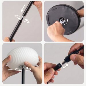 LED Design Stehleuchte dimmbar mit Trittschalter warmweiß 3000K Metall Stehlampe Wohnzimmer Schlafzimmer Leselampe Memory Funktion 661 Lumen extra langes 2,5 m Kabel moderner Stil Wolke Schwarz