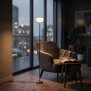 LED Design Stehleuchte dimmbar mit Trittschalter warmweiß 3000K Metall Stehlampe Wohnzimmer Schlafzimmer Leselampe Memory Funktion 661 Lumen extra langes 2,5 m Kabel moderner Stil Wolke Schwarz
