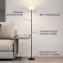 LED Design Stehleuchte dimmbar mit Trittschalter warmweiß 3000K Metall Stehlampe Wohnzimmer Schlafzimmer Leselampe Memory Funktion 661 Lumen extra langes 2,5 m Kabel moderner Stil Wolke Schwarz
