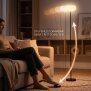 LED Design Stehleuchte dimmbar mit Trittschalter warmweiß 3000K Metall Stehlampe Wohnzimmer Schlafzimmer Leselampe Memory Funktion 661 Lumen extra langes 2,5 m Kabel moderner Stil Wolke Schwarz