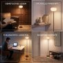 LED Design Stehleuchte dimmbar mit Trittschalter warmweiß 3000K Metall Stehlampe Wohnzimmer Schlafzimmer Leselampe Memory Funktion 661 Lumen extra langes 2,5 m Kabel moderner Stil Wolke Schwarz