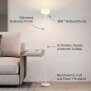 LED Design Stehleuchte dimmbar mit Trittschalter warmweiß 3000K Metall Stehlampe Wohnzimmer Schlafzimmer Leselampe Memory Funktion 661 Lumen extra langes 2,5 m Kabel moderner Stil Wolke Weiß