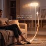 LED Design Stehleuchte dimmbar mit Trittschalter warmweiß 3000K Metall Stehlampe Wohnzimmer Schlafzimmer Leselampe Memory Funktion 661 Lumen extra langes 2,5 m Kabel moderner Stil Wolke Weiß