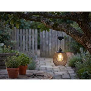 Northpoint Solar LED Hängelaterne für den Garten | Metall Mesh Design | Warmweiß | Automatisch | IP44 | Ø 15cm