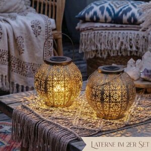 B-Ware LED Solar Laterne Marrakesh 2er-Set Gartenleuchte...