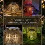 B-Ware LED Solar Laterne Marrakesh 2er-Set Gartenleuchte Metall warmweiß RGB Solarleuchte Außen Boho Deko mit Schattenwurf IP44 Balkon Terrasse Garten Beleuchtung Messing-Finish