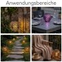 B-Ware LED Solar Laterne Marrakesh 2er-Set Gartenleuchte Metall warmweiß RGB Solarleuchte Außen Boho Deko mit Schattenwurf IP44 Balkon Terrasse Garten Beleuchtung Messing-Finish