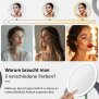B-Ware LED Akku Kosmetikspiegel 5-fach, 3 Lichtfarben (Warmweiß/Neutralweiß/Tageslichtweiß), stufenlos dimmbar Touch, Metallgehäuse olive