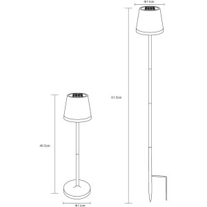 B-Ware 2in1 LED Solar Gartenleuchte Tischleuchte nachhaltige Beleuchtung für Garten Terrasse Balkon Lampe weiß