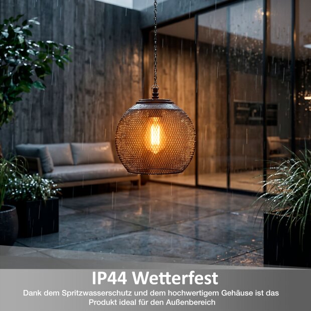 B-Ware Solar Hängeleuchte außen LED warmweiß Gartenleuchte solar Häng
