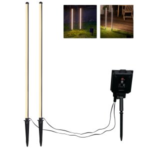 B-Ware Solar LED Wegeleuchte Gartenleuchte Außenbeleuchtung warmweiß wasserdicht mit Solar Panel 1200mAh wiederaufladbarer Akku