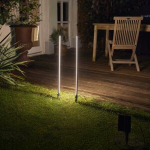 B-Ware Solar LED Wegeleuchte Gartenleuchte Außenbeleuchtung warmweiß wasserdicht mit Solar Panel 1200mAh wiederaufladbarer Akku