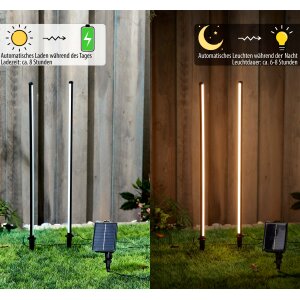 B-Ware Solar LED Wegeleuchte Gartenleuchte Außenbeleuchtung warmweiß wasserdicht mit Solar Panel 1200mAh wiederaufladbarer Akku