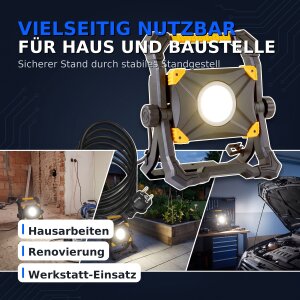 Northpoint LED Baustrahler Arbeitsstrahler 100W 9000 Lumen mit USB-Ausgang stufenlos dimmbar rückseitige Steckdose #1