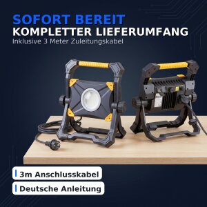 Northpoint LED Baustrahler Arbeitsstrahler 100W 9000 Lumen mit USB-Ausgang stufenlos dimmbar rückseitige Steckdose #1