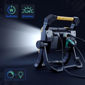 Northpoint LED Baustrahler Arbeitsstrahler 100W 9000 Lumen mit USB-Ausgang stufenlos dimmbar rückseitige Steckdose #1