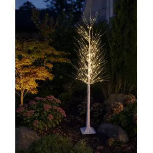 LED-Lichtbaum Birkenoptik 150 cm - 240 neutralweiße LEDs, Timer, IP44 für innen & außen