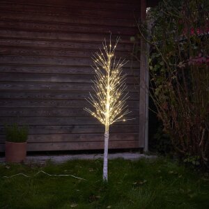 LED Lichtbaum Indoor & Outdoor Birkenoptik 150cm 240 neutralweiße LEDs inkl. Timer