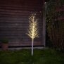 LED Lichtbaum Indoor & Outdoor Birkenoptik 150cm 240 neutralweiße LEDs inkl. Timer